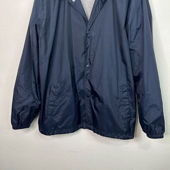 Land’s End Men’s Navy Blue Jacket Windbreaker Nylon Coat Full Snaps Size L 42-44 - Picture 3 of 11